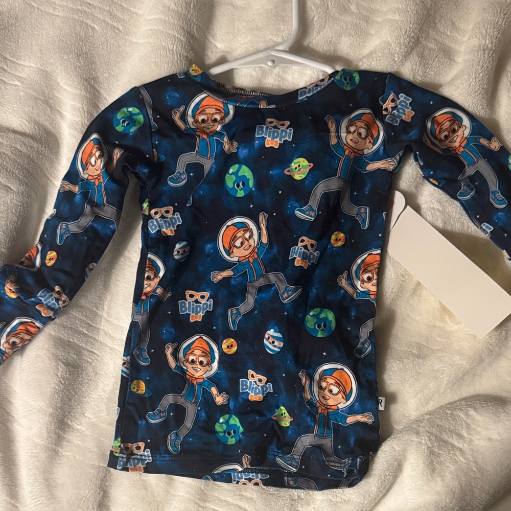 Bumkins Navy Blue Blippi Space Long Sleeve Tee- Bums and Roses